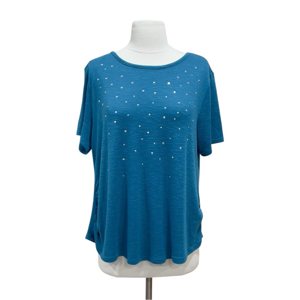 Juicy Couture Teal Top with Silver Studs Size Large